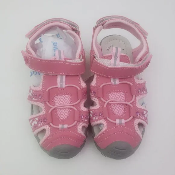 NEW Apakowa Toddler Girls Size EU 23 US 7-7.5 Pink Closed Toe Fisherman Sandals - Picture 5 of 9